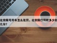 北京限号开车怎么处罚，北京限行罚款多少扣几分？