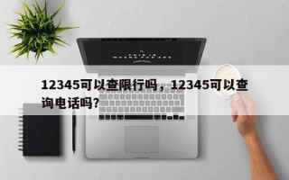 12345可以查限行吗，12345可以查询电话吗？