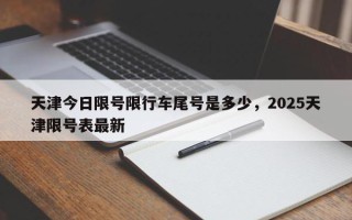 天津今日限号限行车尾号是多少，2025天津限号表最新