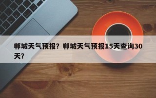 郸城天气预报？郸城天气预报15天查询30天？