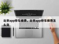 北京app停车缴费，北京app停车缴费怎么交
