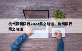 杭州最新限行2023紫之隧道，杭州限行 紫之隧道