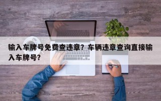 输入车牌号免费查违章？车辆违章查询直接输入车牌号？