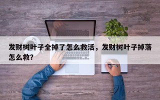 发财树叶子全掉了怎么救活，发财树叶子掉落怎么救？