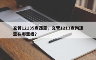 交管12135查违章，交管1213查询违章在哪里找？