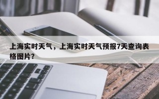 上海实时天气，上海实时天气预报7天查询表格图片？