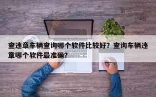 查违章车辆查询哪个软件比较好？查询车辆违章哪个软件最准确？