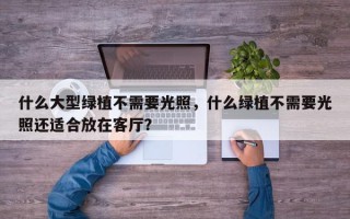 什么大型绿植不需要光照，什么绿植不需要光照还适合放在客厅？