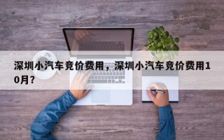 深圳小汽车竞价费用，深圳小汽车竞价费用10月？