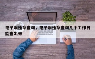电子眼违章查询，电子眼违章查询几个工作日能查出来