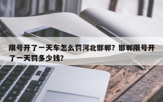 限号开了一天车怎么罚河北邯郸？邯郸限号开了一天罚多少钱？