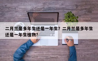 二月兰是多年生还是一年生？二月兰是多年生还是一年生植物？