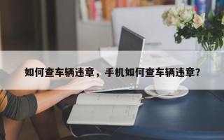 如何查车辆违章，手机如何查车辆违章？