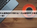 什么植物的叶子像什么？什么植物的叶子像花一样？