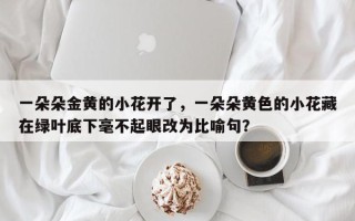 一朵朵金黄的小花开了，一朵朵黄色的小花藏在绿叶底下毫不起眼改为比喻句？