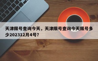 天津限号查询今天，天津限号查询今天限号多少202312月4号？
