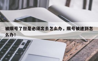 被限号了但是必须出去怎么办，限号被逮到怎么办！