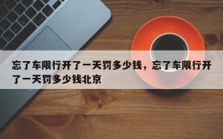 忘了车限行开了一天罚多少钱，忘了车限行开了一天罚多少钱北京