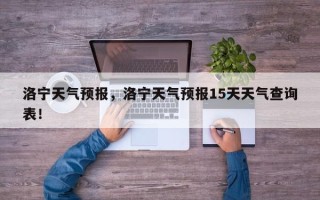 洛宁天气预报，洛宁天气预报15天天气查询表！