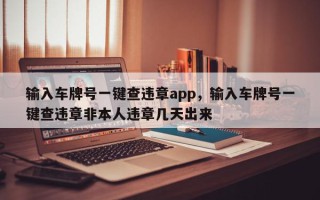 输入车牌号一键查违章app，输入车牌号一键查违章非本人违章几天出来