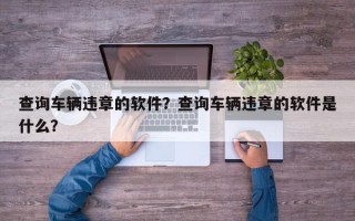 查询车辆违章的软件？查询车辆违章的软件是什么？
