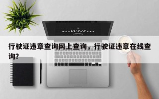 行驶证违章查询网上查询，行驶证违章在线查询？