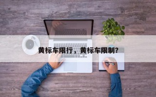 黄标车限行，黄标车限制？