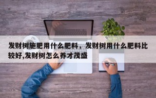 发财树施肥用什么肥料，发财树用什么肥料比较好,发财树怎么养才茂盛