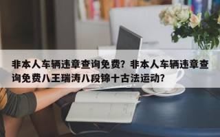 非本人车辆违章查询免费？非本人车辆违章查询免费八王瑞涛八段锦十古法运动？