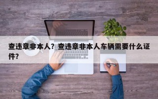 查违章非本人？查违章非本人车辆需要什么证件？