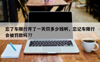 忘了车限行开了一天罚多少钱啊，忘记车限行会被罚款吗?？