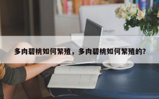 多肉碧桃如何繁殖，多肉碧桃如何繁殖的？