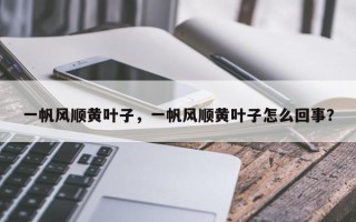 一帆风顺黄叶子，一帆风顺黄叶子怎么回事？