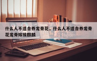 什么人不适合养龙骨花，什么人不适合养龙骨花龙骨嫁接麒麟