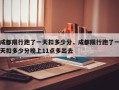 成都限行跑了一天扣多少分，成都限行跑了一天扣多少分晚上11点多出去
