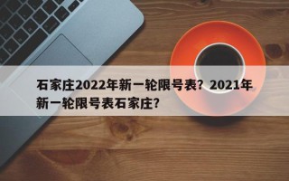 石家庄2022年新一轮限号表？2021年新一轮限号表石家庄？