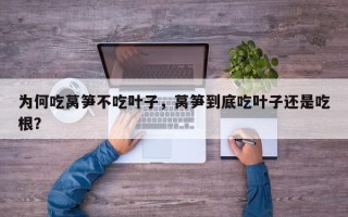 为何吃莴笋不吃叶子，莴笋到底吃叶子还是吃根？