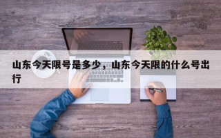 山东今天限号是多少，山东今天限的什么号出行