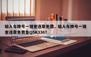 输入车牌号一键查违章免费，输入车牌号一键查违章免费鲁Q5K336？