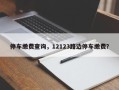停车缴费查询，12123路边停车缴费？