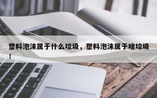 塑料泡沫属于什么垃圾，塑料泡沫属于啥垃圾！