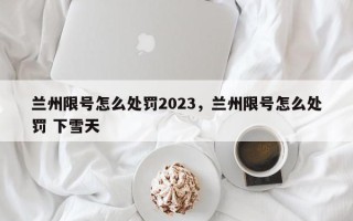 兰州限号怎么处罚2023，兰州限号怎么处罚 下雪天