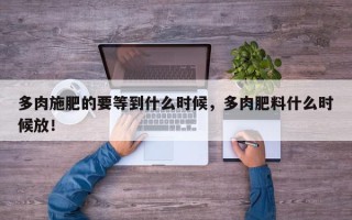 多肉施肥的要等到什么时候，多肉肥料什么时候放！