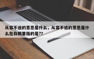 从容不迫的意思是什么，从容不迫的意思是什么在白鹅里指的是?？